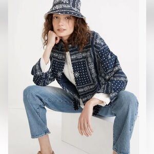 Madewell Dark Blue Bandana Pattern Jacket m